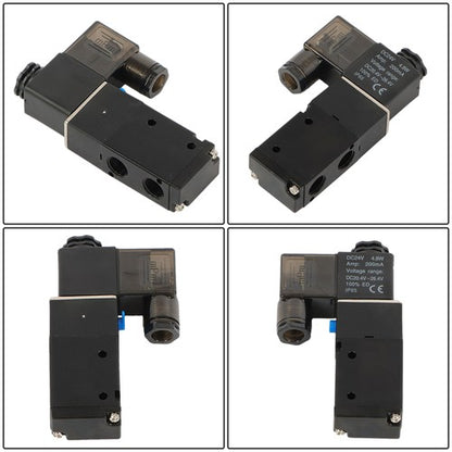 Solid Spare 1/4'' DC 12V 3 way 2 position Pneumatic Electric Solenoid Valve NPT Air Aluminum