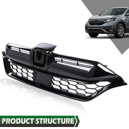 Solid Spare Fit For 2020-2022 Honda CR-V CRV BlackFront Bumper Upper Honeycomb Grille Grill