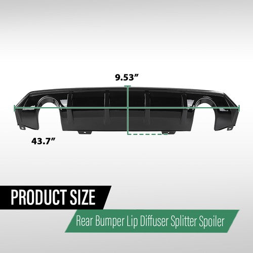 Solid Spare Fit For 2016-2021 Honda Civic Rear Bumper Lip Diffuser Splitter Spoiler Black