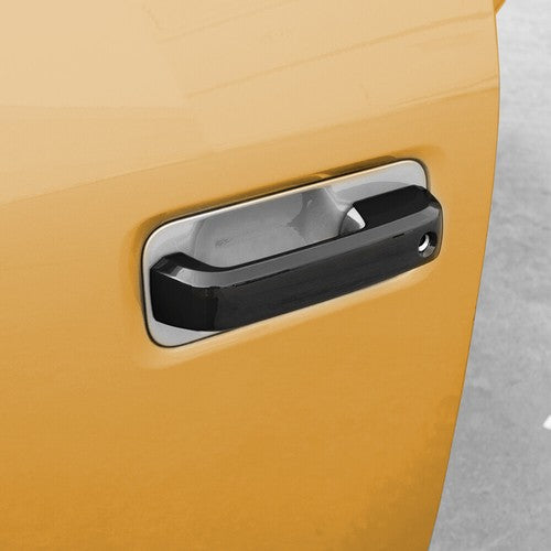 Solid Spare For Ford Ford F150 15-20 F250 F350 Crew Cab 17-22 Door Handle Cover Glossy Black