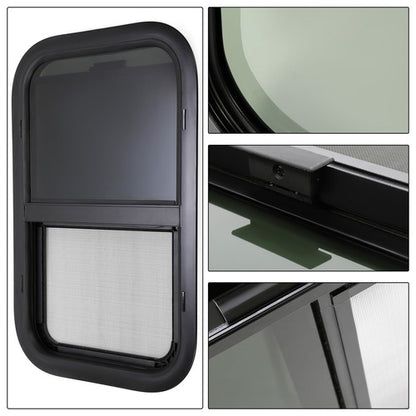 Solid Spare 2PK Universal 16" x 25" Horizontal RV Window Tinted Glass Sliding For RV Camper