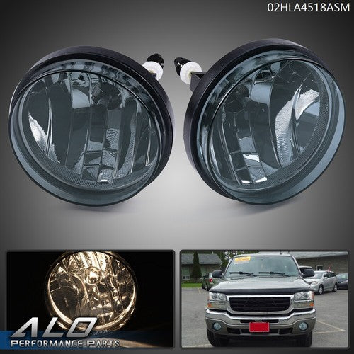 Solid Spare Fit For 07-13 GMC Sierra Smoke Bumper Fog Lights Driving Lamps Left+Right