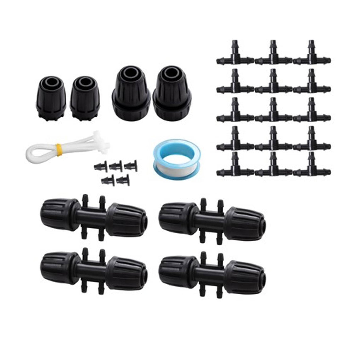 Solid Spare Drip Irrigation System Kit 240FT with 1/2 Inch Hose 1/4 Inch Distribution Tubing
