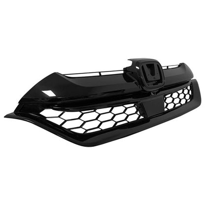 For 2017 2018 2019 Honda CRV CR-V Front Glossy Black Grille JDM Style Grill