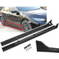 Solid Spare Side Skirt Extension For 16-2020 Honda CIVIC 4DR Sedan LX EX Si Blk Type-R Style