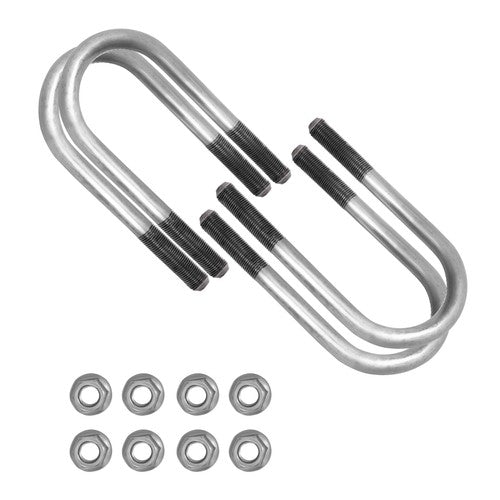 Solid Spare New Trailer U Bolt Kit For 2 Inch Axle Tube 6 Inch Long Set Of 4 Bare Metal