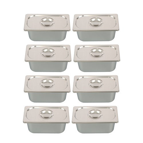 Solid Spare 6 Inch Deep 8 Pack Restaurant Steam Table Pans 1/3 Size with Non-Stick Coating
