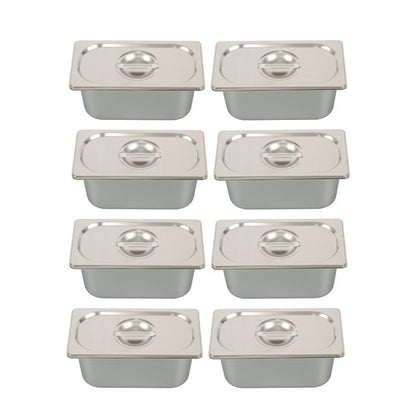 Solid Spare 6 Inch Deep 8 Pack Restaurant Steam Table Pans 1/3 Size with Non-Stick Coating