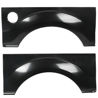 Solid Spare Pair of Black Rear Wheel Arch Steel Quarter Panels For 09-14 Ford F150 F-150