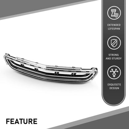 Solid Spare Fit For 2013-2017 Cadillac XTS Front Bumper Lower Grille Grill w/ Chrome Trim
