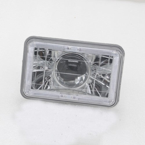 5" 4x6 inch Clear Lens Red LED Diamond Cut Semi Sealed Beam Projector Headlights