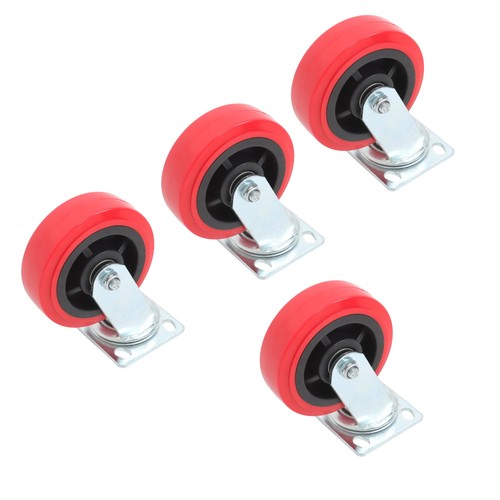 Solid Spare 4 Pack 6 Inch Polyurethane Heavy Duty Swivel Caster Wheels 4000Lbs Load Capacity