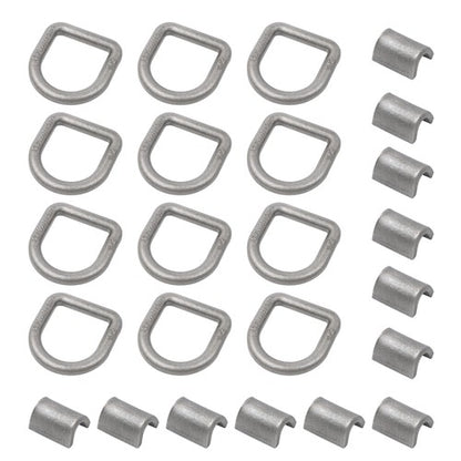 Solid Spare 12 Pack 1/2" Weld On Forged D Ring with Welding Clip 12,000lbs Fracture Strength