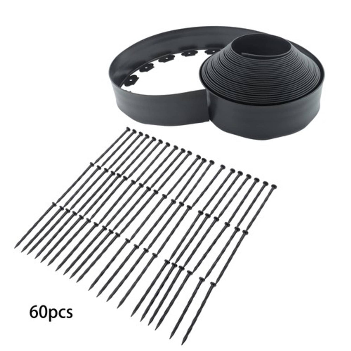Solid Spare Garden Edging 60ft Landscape Edging with 60 Spikes for Lawn 2 Inch Tall US