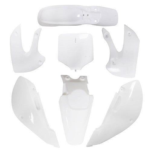 Solid Spare White Plastic Fender Fairing kit For Kawasaki KX 65 KLX 110 DRZ110 Suzuki RM65