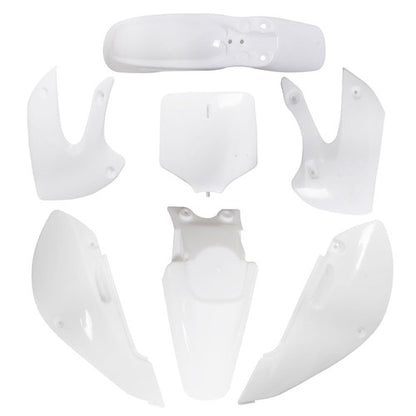 Solid Spare White Plastic Fender Fairing kit For Kawasaki KX 65 KLX 110 DRZ110 Suzuki RM65