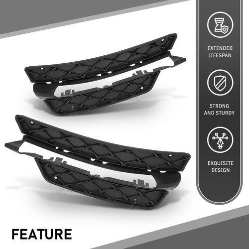 Solid Spare Fit For 2012-2014 Mercedes Benz C250 C300 C350 Fog Light Bezel Left+Right Side