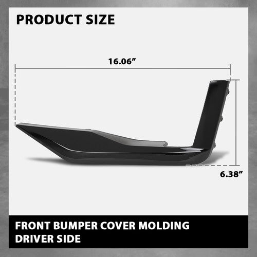 Solid Spare Fit For 2021-2024 Cadillac Escalade/Escalade ESV Front Bumper Cover Molding Left