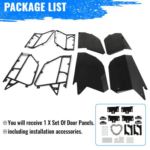 Solid Spare 4PCS Aluminum Door Panel Powder Coated For CAN AM X3 Full Doors 17 18 19 20-2024