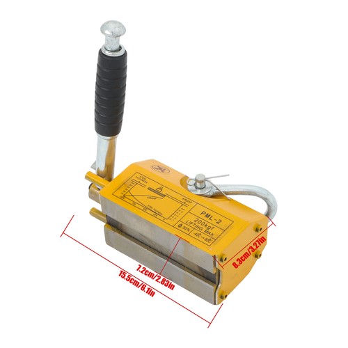 Solid Spare 440lbs/200kg Permanent Magnetic Lifter 2.5 Safety Factor Lifting Magnet Yellow