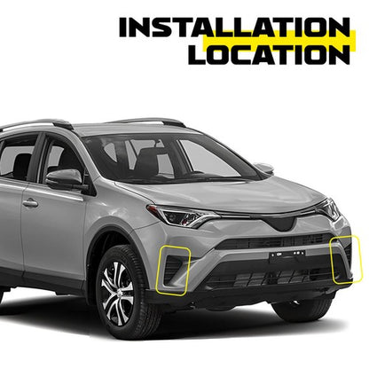 Pair Front Bumper Fog Light Trim Bezel Cover Fit For 2016 2017 2018 Toyota RAV4