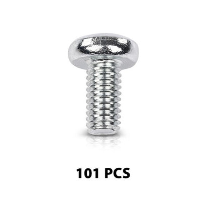 Solid Spare 101pcs License Plate Screws For Mercedes Benz Audi Japanese Cars 6mm x 12mm