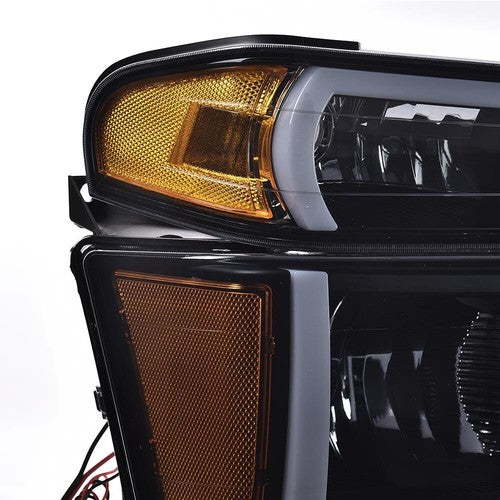 Solid Spare Fit For 04-12 Chevy Colorado GMC Canyon LED DRL Headlights Bumper Lamps Black