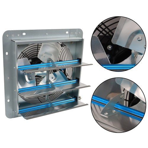 Solid Spare Aluminum 12" Wall Mounted Shutter Exhaust Fan With 1.65 Meters Power Cord Kit