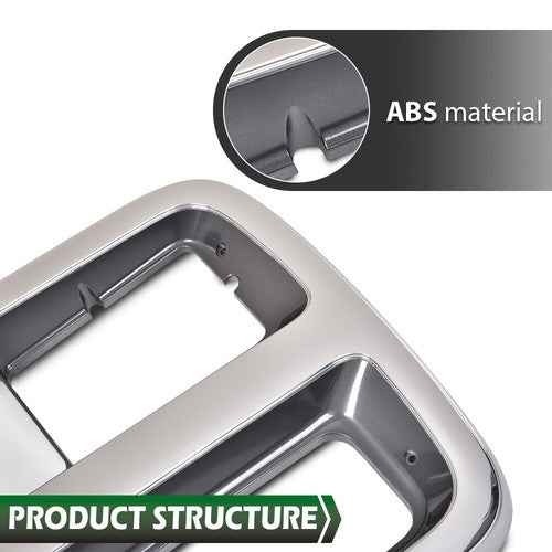 Solid Spare Fit For 1992-1995 Chevrolet G10 G20 G30 Silver Headlight Trim Bezel Left+Right