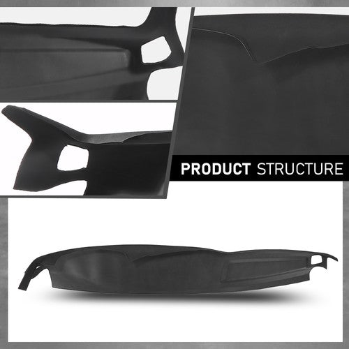 Solid Spare Fit For 02-05 Dodge Ram 1500 2500 3500 TPE Dash Cover Dash Board Overlay Black
