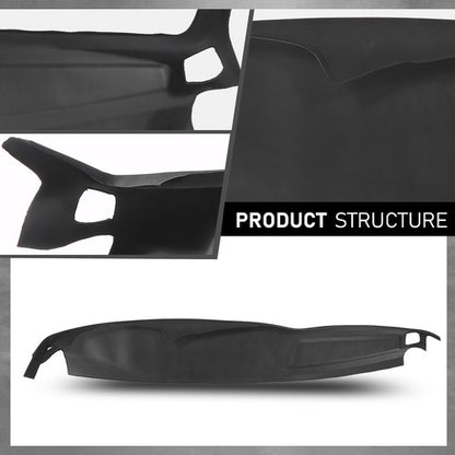 Solid Spare Fit For 02-05 Dodge Ram 1500 2500 3500 TPE Dash Cover Dash Board Overlay Black
