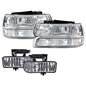 Solid Spare Fit For 99-06 Silverado Suburban Tahoe Headlights+Bumper Signal+Fog Lights