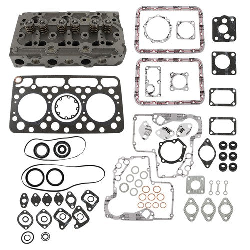 Solid Spare Complete Cylinder Head Assy Valves & Full Gasket Set for Kubota D750 Engine