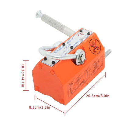 Solid Spare 1320LBS 600kg Steel Magnetic Lifter Heavy Duty Crane Hoist, 2 Safety Factor