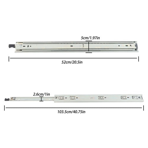 Solid Spare 1 Pair of Locking Drawer Slides 20 Inch Full Extension & Lock 150lbs Capacity