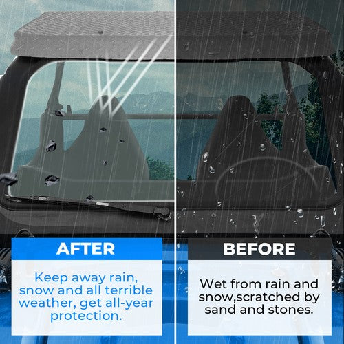 Solid Spare For 2008-2014 Polaris RZR 570 800 XP 900 Full Glass Windshield With Wiper Black