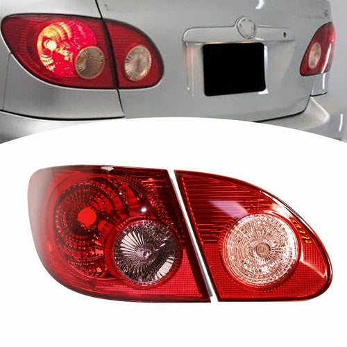 For 2003-2008 Toyota Corolla Outer+Inner Tail Lights Left Driver Side Clear Lens