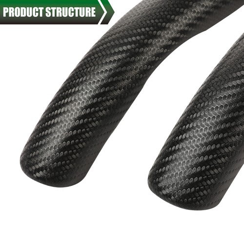 Solid Spare 2x Carbon Fiber Look Car Steering Wheel Booster Cover Non-Slip Accessories Black