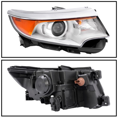 Solid Spare Left&Right Headlamps For 2011-2014 Ford Edge Halogen Headlights Chrome Housing