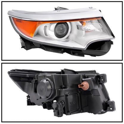 Solid Spare Left&Right Headlamps For 2011-2014 Ford Edge Halogen Headlights Chrome Housing