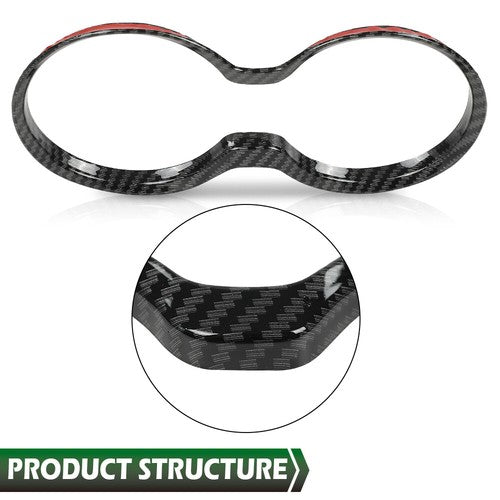 Solid Spare Fit For 11-21 Jeep Grand Cherokee Carbon Look Gear Shift Cup Holder Cover Trim
