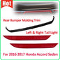 Fit 2016-2017 Honda Accord Sedan Rear Bumper Trim Molding & Reflector Tail Light