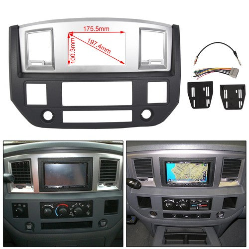 Solid Spare Radio Double Din Dash Install Bezel Kit Fits 2006-09 Dodge Ram 1500 2500 3500