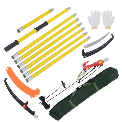 Solid Spare 27ft manual tree pruning saw band scissors 8 knots yellow