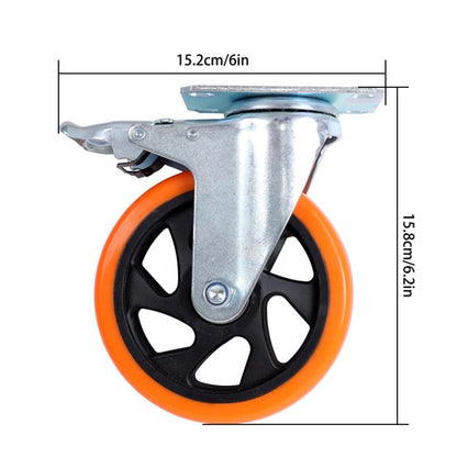 Solid Spare 5 inch Swivel Caster Wheels with Dual Locking, Heavy Duty Castors Set of 4