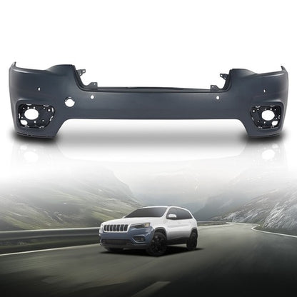 Solid Spare Fit For 19-23 Jeep Cherokee Front Upper Bumper Cover W/ Park Assist CH1014141
