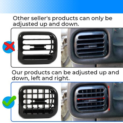 Solid Spare For 1998-2002 Dodge Ram 1500 2500 3500 3PC A/C Air Heater Dash Bezel Vents Black
