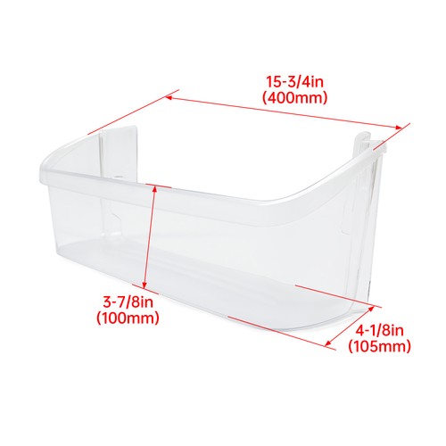 Solid Spare 2Pcs Bottom Door Shelf Lower Bin Polycarbonate For Frigidaire #240323002