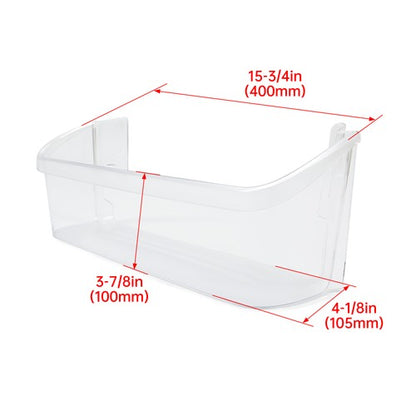 Solid Spare 2Pcs Bottom Door Shelf Lower Bin Polycarbonate For Frigidaire #240323002