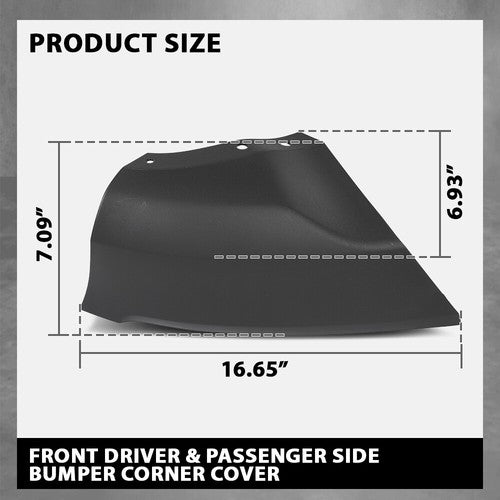 Solid Spare Fit For 18-22 Ford EcoSport Front Driver & Passenger Side Bumper Corner Cover